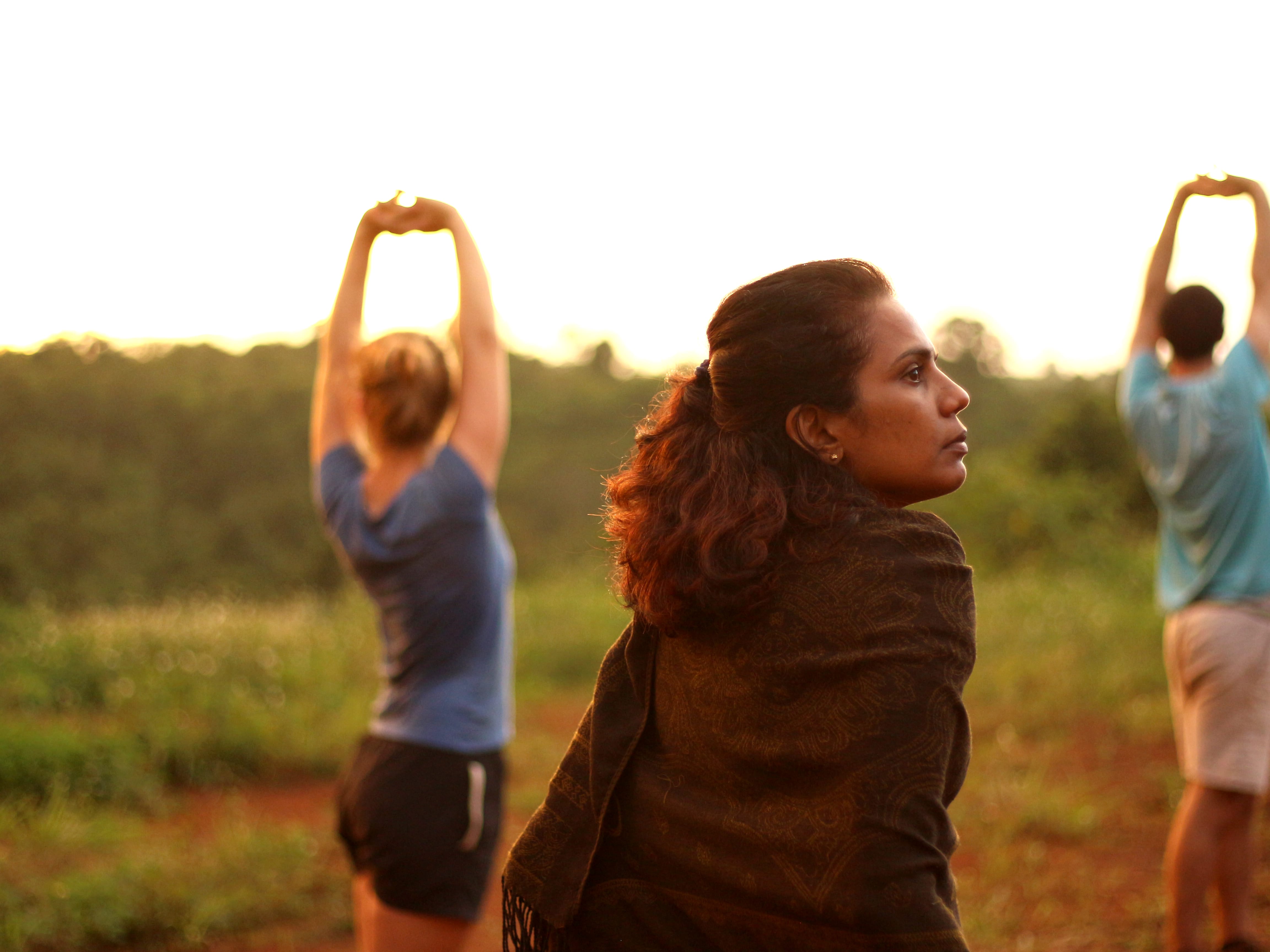 Morning practice in the open field