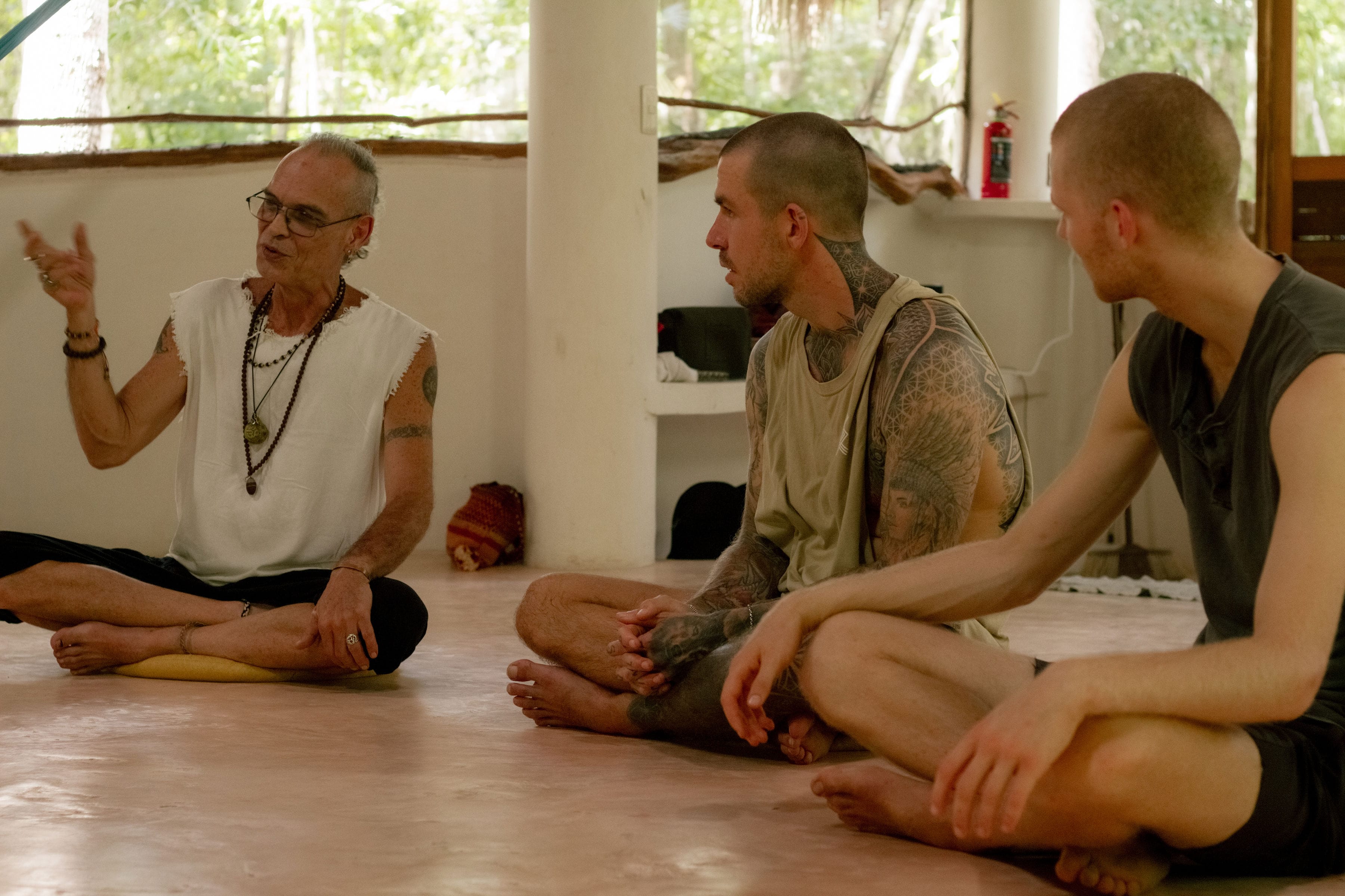 A small group in open conversation